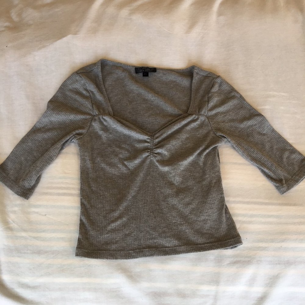 Grey Crop Top Topshop